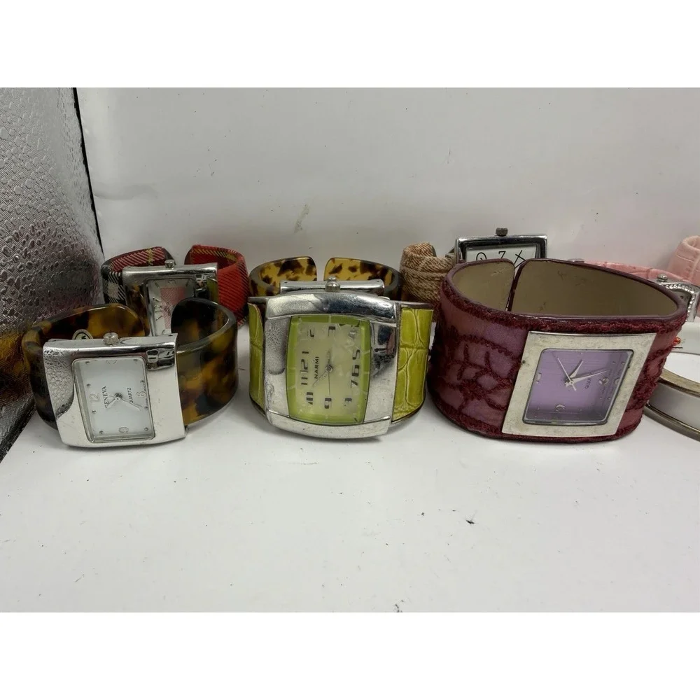 Mixed Cuff Bangle Bracelet‎ Watches Lot Of 20 Mixed Materials